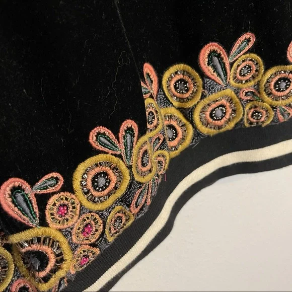 Anthropologie Black Floral Embroidered Jacket - Picture 9 of 13